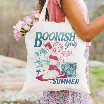 Book Girl Summer Tote bag, Beach Book Lover Summer Bookish Funny Reader, Feral Girl Summer Raccoon Tote Bag, Funny Meme Raccoon Tote Bag, Bookish Tote Bag