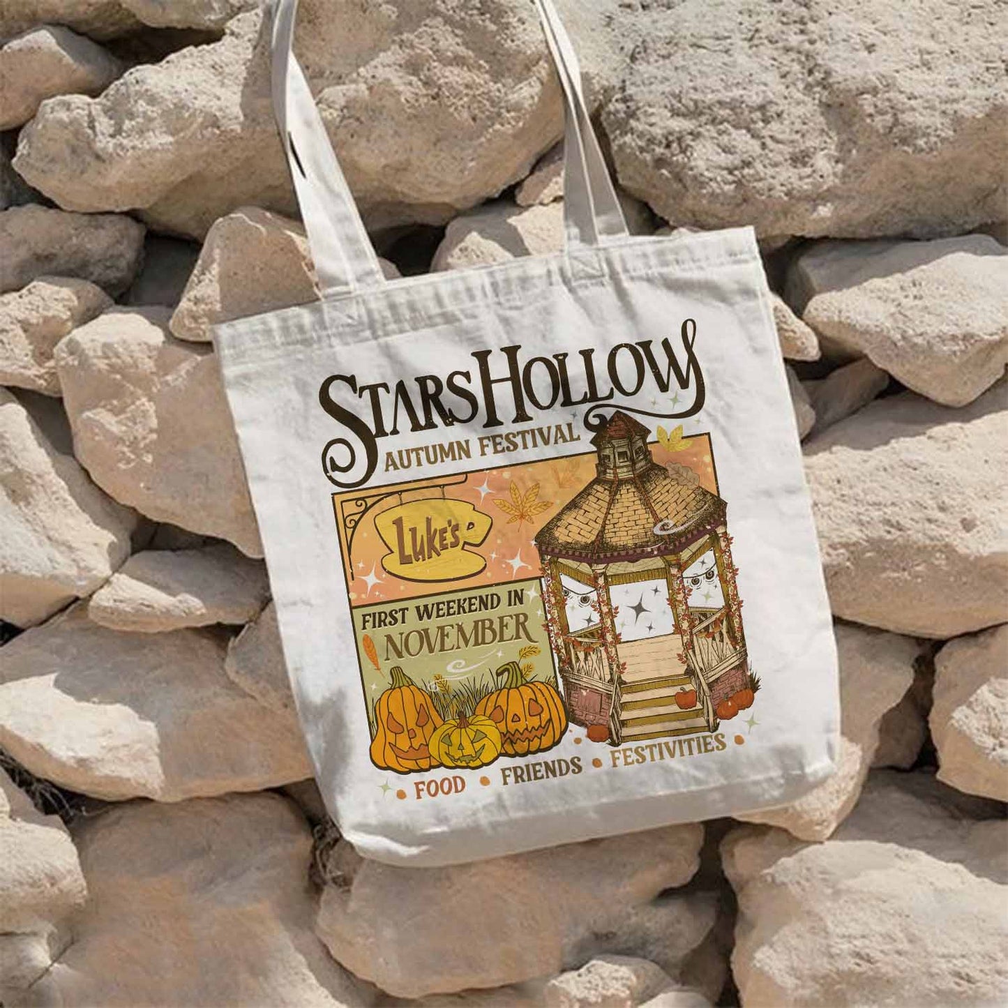 Stars Hollow Autumn Festival Tote Bag, Where You Lead I Will Follow Bag, Tv Show Fans Gift, Fall Bag, Luke's Coffee Bag