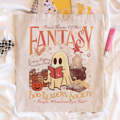 Fantasy Reader Tote Bag, Boo Readers Society Bag, Fantasy Dragon Bookish Bag, Fantasy Book Lover, Booook Bag, Boo Read