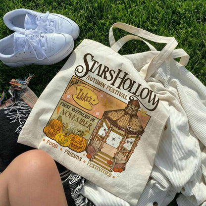 Stars Hollow Autumn Festival Tote Bag, Where You Lead I Will Follow Bag, Tv Show Fans Gift, Fall Bag, Luke's Coffee Bag