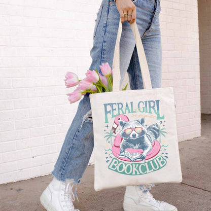 Book Girl Summer Tote Bag,Beach Book Lover Summer Bookish Funny Reader,Feral Girl Summer,Bookish Tote bag,Gift for Her,Romance Book