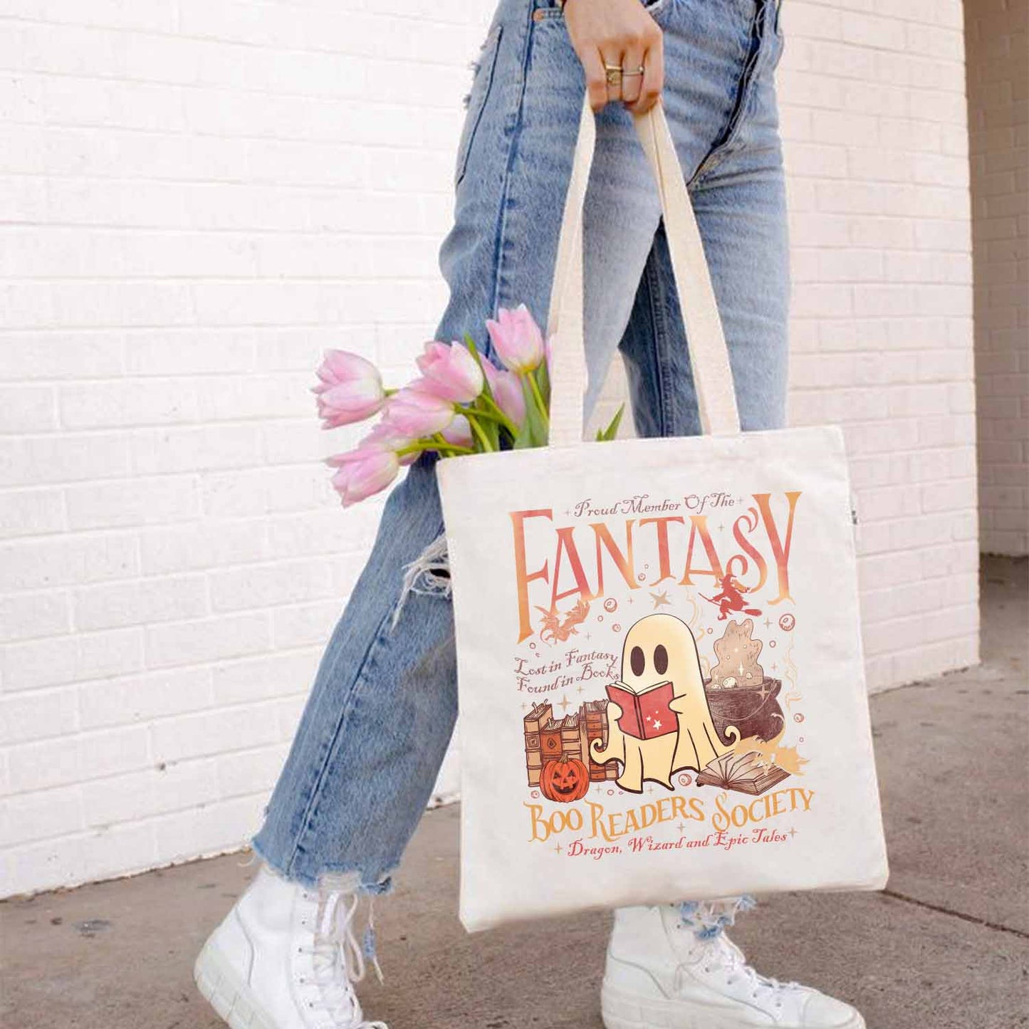 Fantasy Reader Tote Bag, Boo Readers Society Bag, Fantasy Dragon Bookish Bag, Fantasy Book Lover, Booook Bag, Boo Read