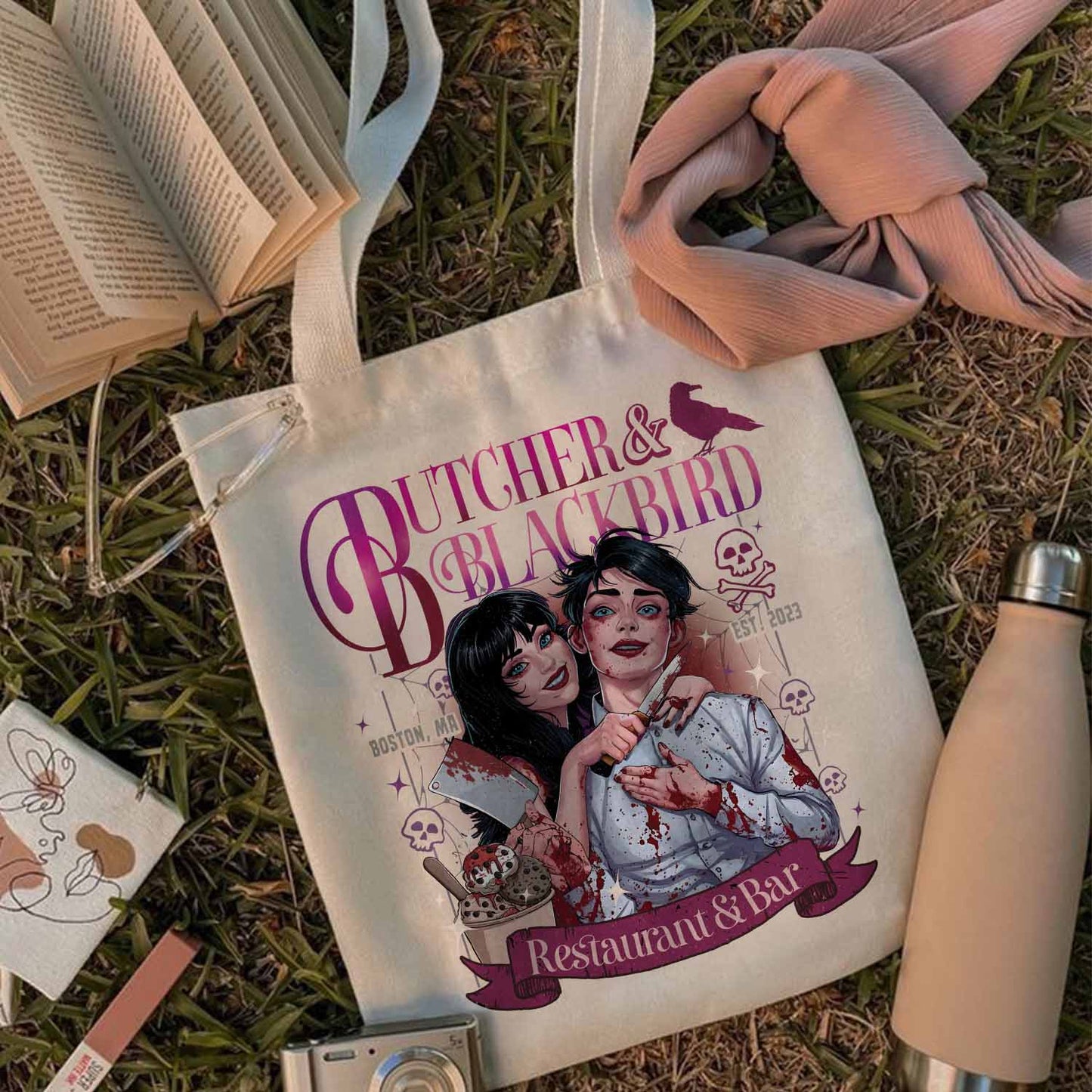 Butcher and Blackbird Tote Bag, Butcher and Blackbird, Book Lover Gift, Dark Romance Social Club, Bookish Bag, Dark Romance Smut Gift