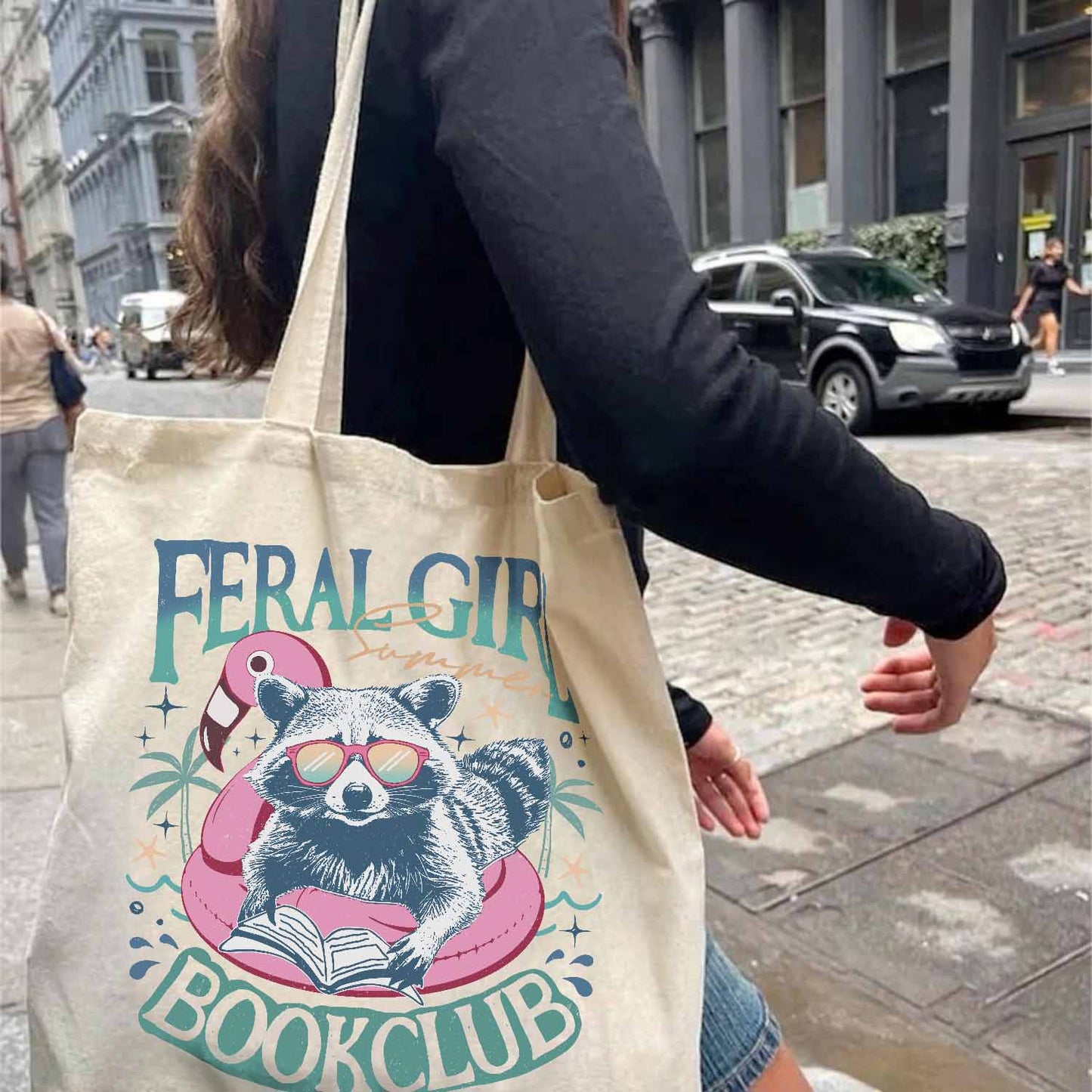 Book Girl Summer Tote Bag,Beach Book Lover Summer Bookish Funny Reader,Feral Girl Summer,Bookish Tote bag,Gift for Her,Romance Book