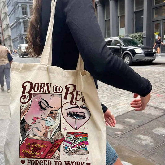 Born To Read Bookish Tote Bag, Funny Reader Book Addict, Bookish Gift For Her, Dark Romance, Smut Shirt Gift Booktok, Sjm Book Tote Bag