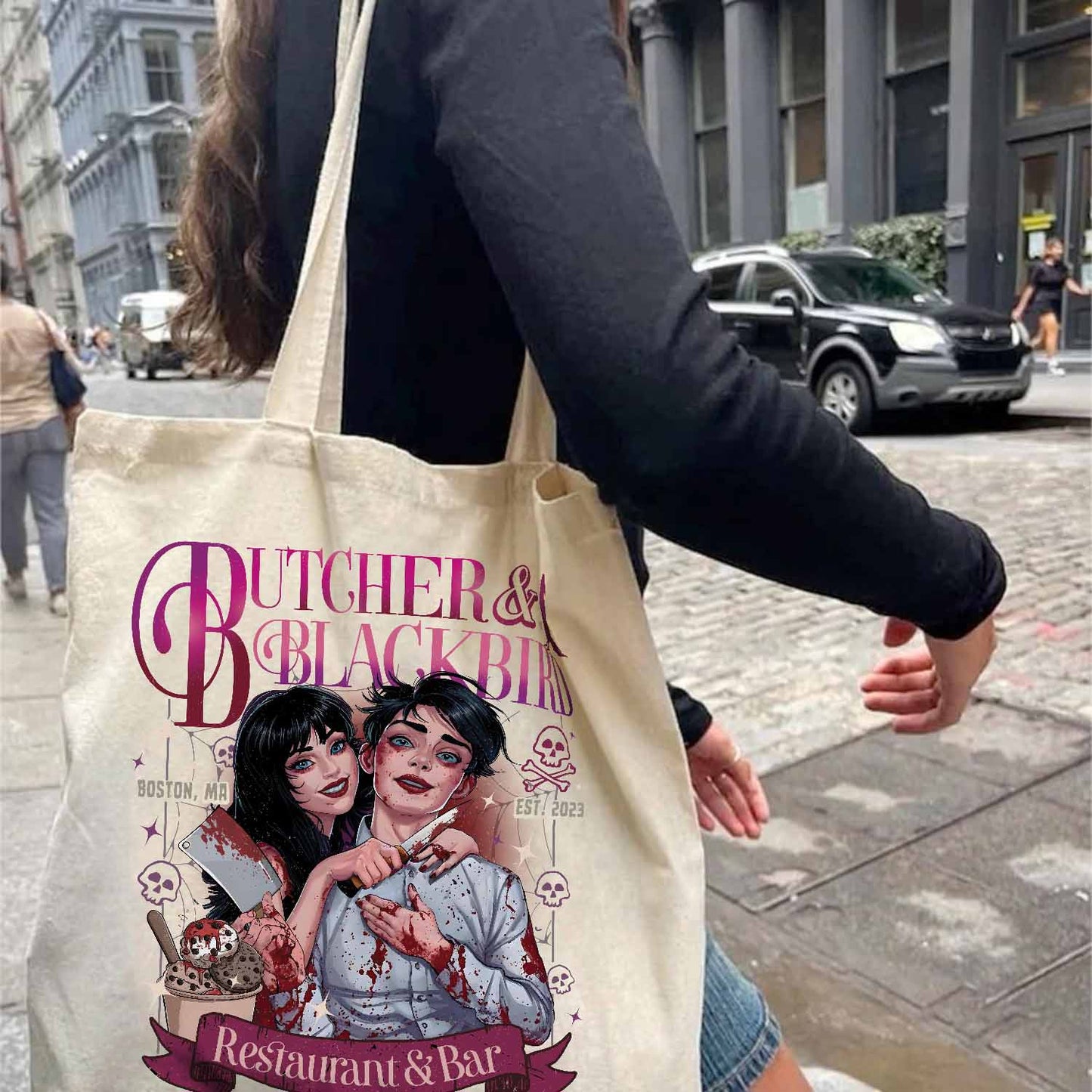 Butcher and Blackbird Tote Bag, Butcher and Blackbird, Book Lover Gift, Dark Romance Social Club, Bookish Bag, Dark Romance Smut Gift