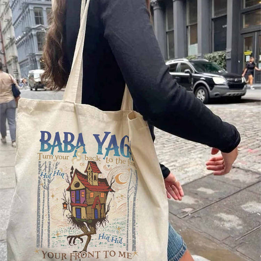 Baba Yaga Tote Bag, Baba Yaga House Tote Bag, I Still Read Fairy Tales, Fairy Tale Tote Bag, Baba Yaga Hut, Warm Slavic Folklore Graphic Tote Bagfor Witches