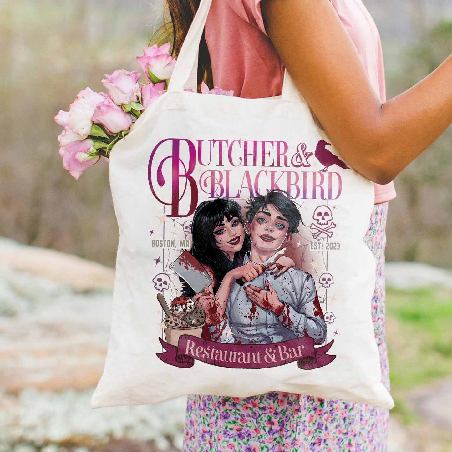 Butcher and Blackbird Tote Bag, Butcher and Blackbird, Book Lover Gift, Dark Romance Social Club, Bookish Bag, Dark Romance Smut Gift