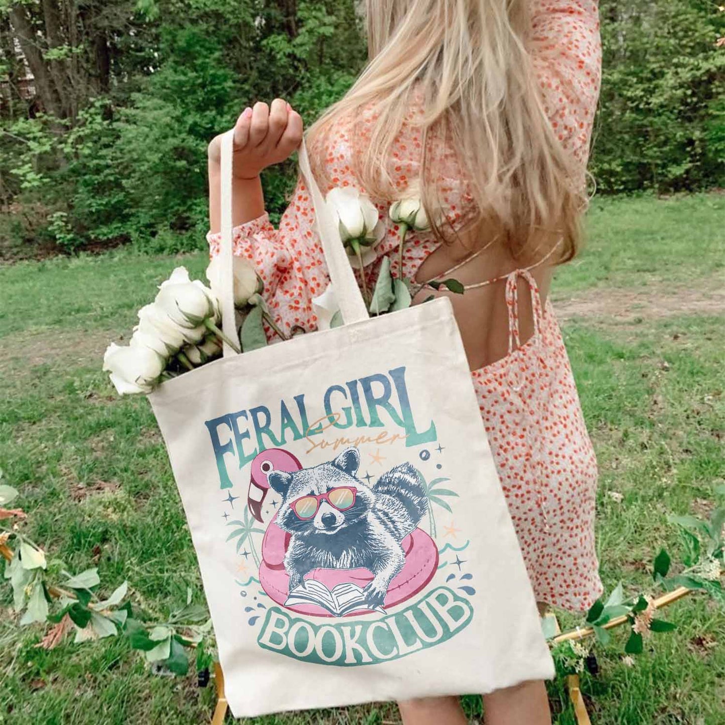 Book Girl Summer Tote Bag,Beach Book Lover Summer Bookish Funny Reader,Feral Girl Summer,Bookish Tote bag,Gift for Her,Romance Book