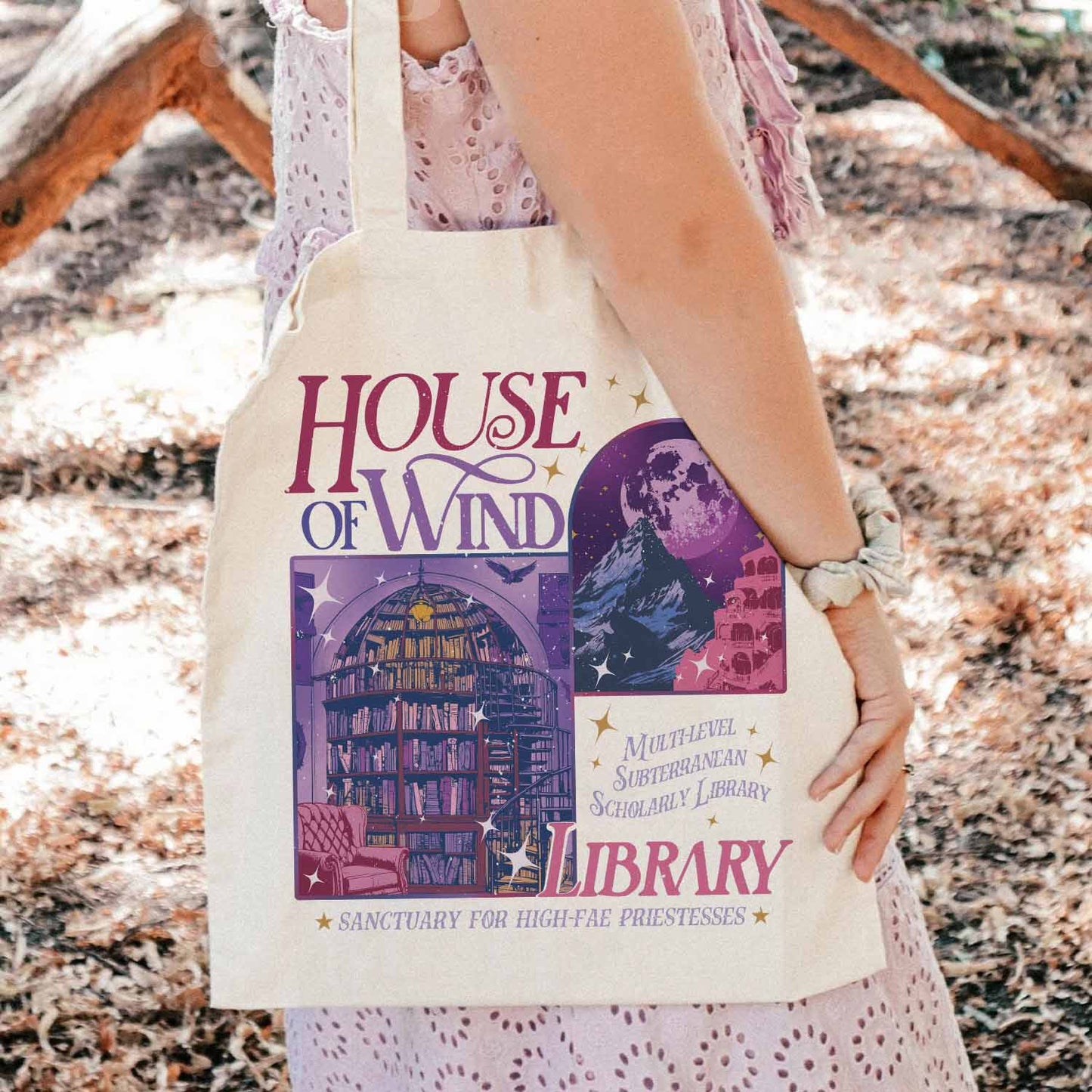 House of Wind Tote Bag, House of Wind Library, House of Wind Book Club Bag, Library Velaris Bag, ACOTAR Bag, Bookish Bag