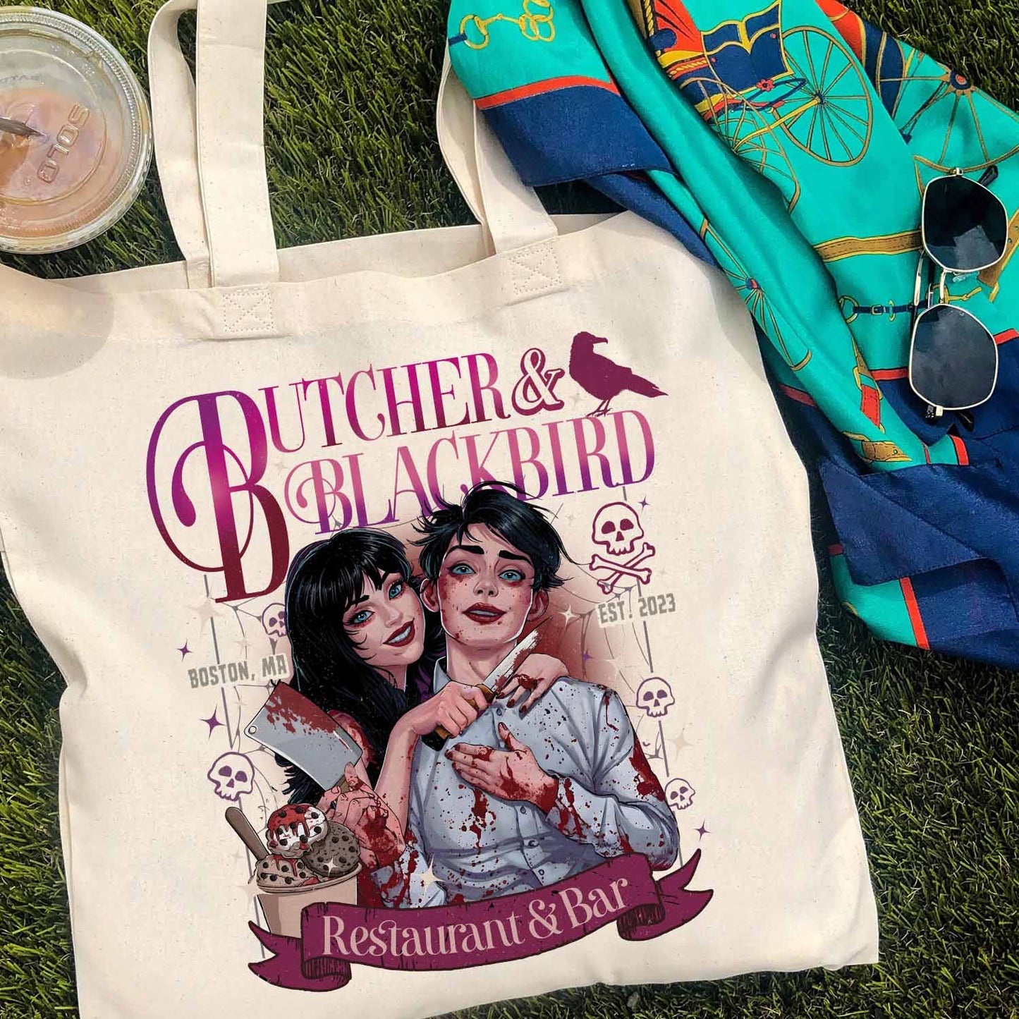 Butcher and Blackbird Tote Bag, Butcher and Blackbird, Book Lover Gift, Dark Romance Social Club, Bookish Bag, Dark Romance Smut Gift