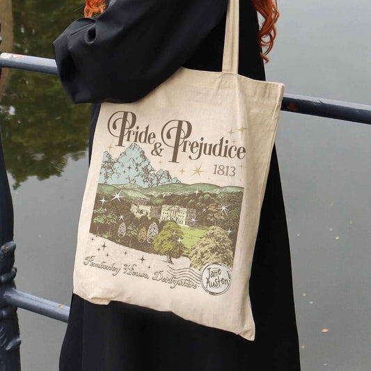 Bookish Tote Bag, Pemberley Est 1813 Bag, Pride and Prejudice Bag, Jane Austen Mr Darcy Bag