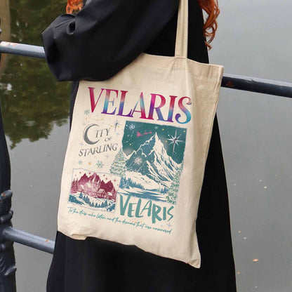 Book Club Tote Bag, Velaris City Starlight Bag, Booked for Christmas Acotar Bag