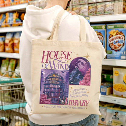 House of Wind Tote Bag, House of Wind Library, House of Wind Book Club Bag, Library Velaris Bag, ACOTAR Bag, Bookish Bag