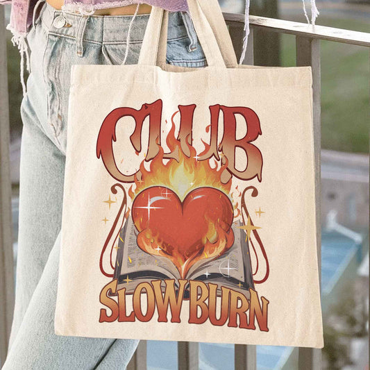 Slow Burn Tote Bag, Slow Burn Romance, Slow Burn Book Club Tote Bag, Slow Burn Book Club, Romance Reader Book Club Tote Bag, Romance Readers Bookclub Tote Bag