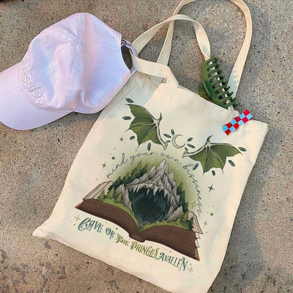 Team Caves Crescent City, House of Flame and Shadow Merch, House of Flame and Shadow Bag, Read Books Stay Weird, Book Lover Bag,, Bookish Gift