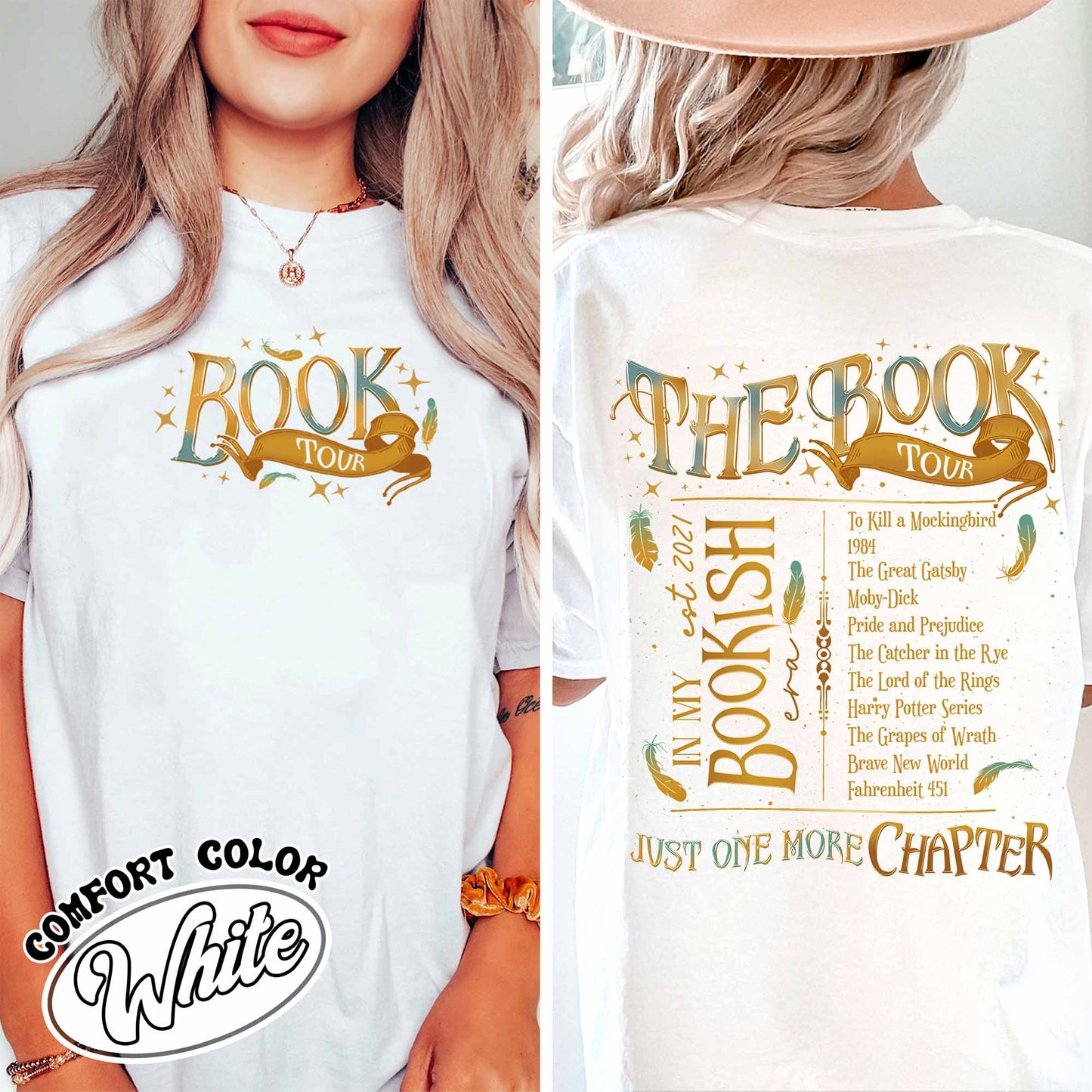 Custom Bookshelf Shirt, Bookish Tshirt Gift, Book Lover Shirt, in My Reading Era Shirt, in My Bookish Era Shirt, Trendy Aesthetic for Book Lovers