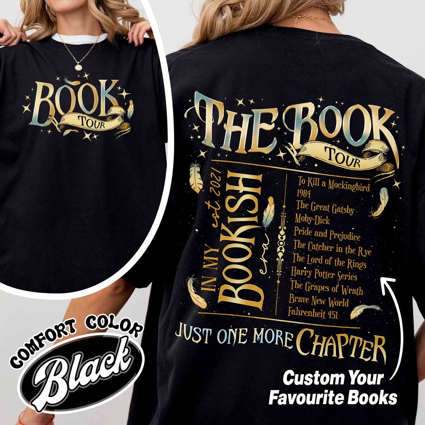 Custom Bookshelf Shirt, Bookish Tshirt Gift, Book Lover Shirt, in My Reading Era Shirt, in My Bookish Era Shirt, Trendy Aesthetic for Book Lovers