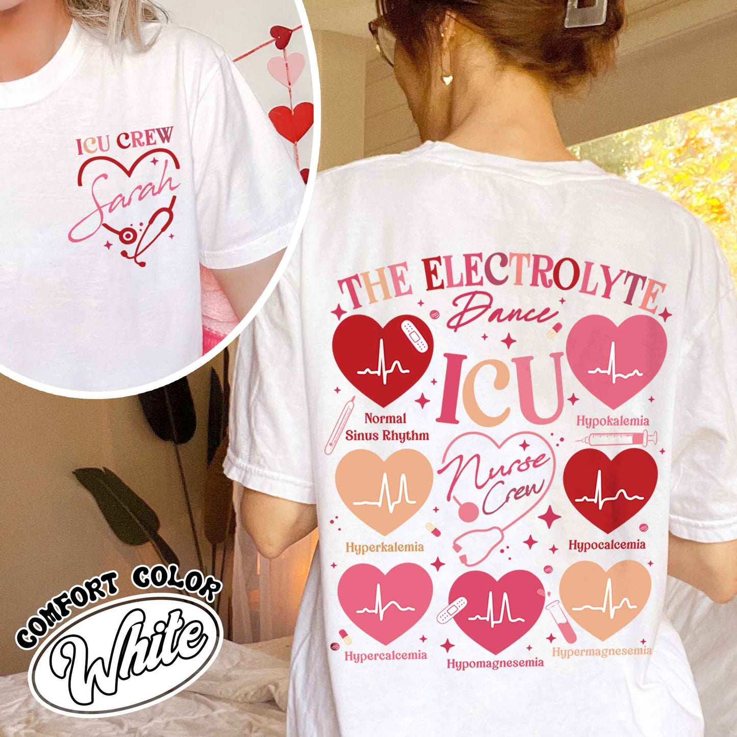 Valentine Nurse Comfort Color Shirt,Custom Icu Nurse Shirt Valentines Day,Nurse Squad Valentine Shirt