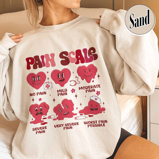 Valentine Nurse Sweatshirt,Valentine Gift for Nurse,Healthcare Worker Pain Assessment