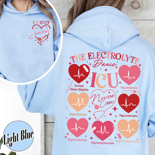 Valentine Nurse Comfort Color Hoodie,Custom Icu Nurse Shirt Valentines Day,Nurse Squad Valentine Hoodie