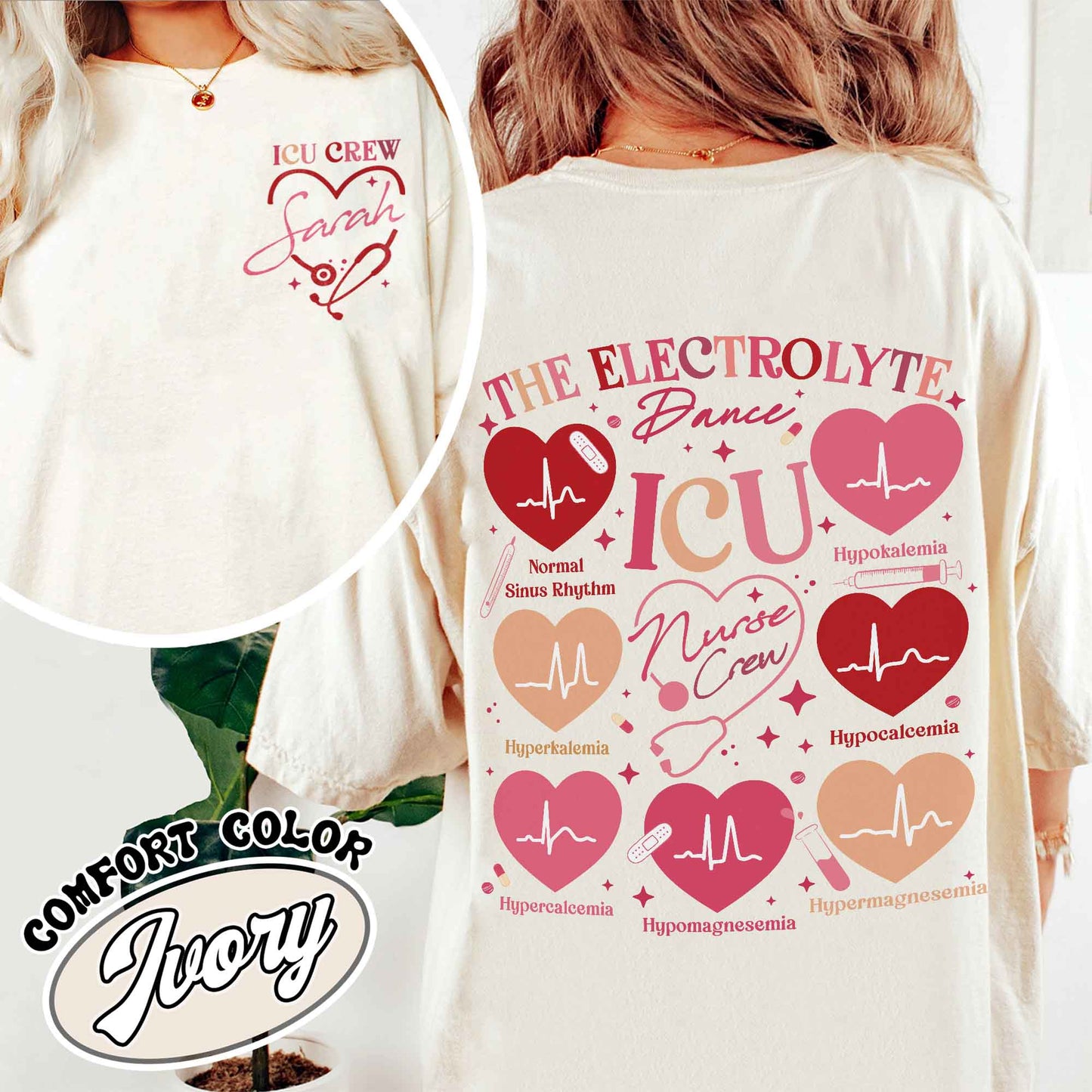 Valentine Nurse Comfort Color Shirt,Custom Icu Nurse Shirt Valentines Day,Nurse Squad Valentine Shirt