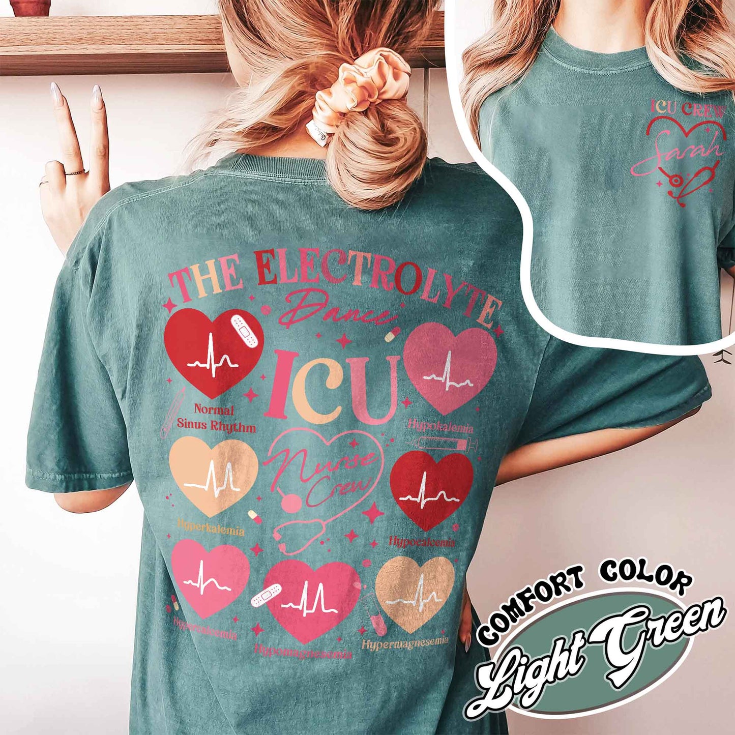 Valentine Nurse Comfort Color Shirt,Custom Icu Nurse Shirt Valentines Day,Nurse Squad Valentine Shirt