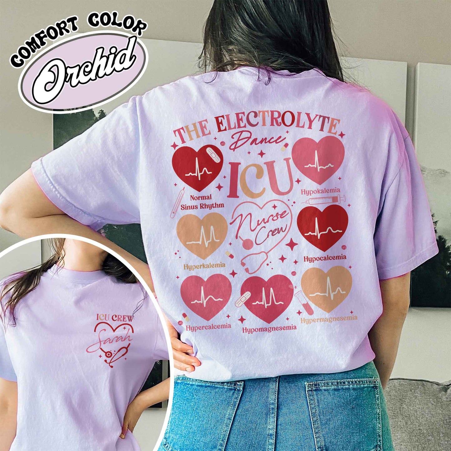 Valentine Nurse Comfort Color Shirt,Custom Icu Nurse Shirt Valentines Day,Nurse Squad Valentine Shirt