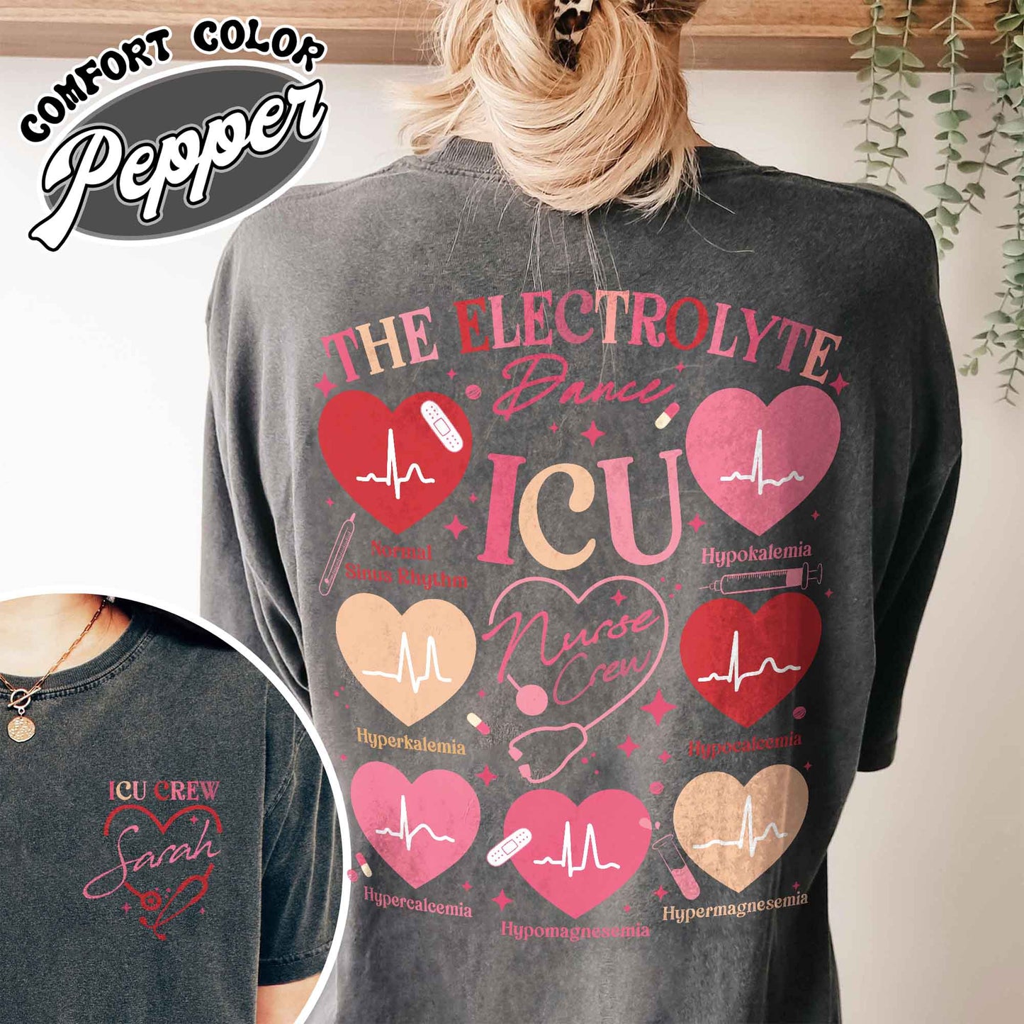 Valentine Nurse Comfort Color Shirt,Custom Icu Nurse Shirt Valentines Day,Nurse Squad Valentine Shirt