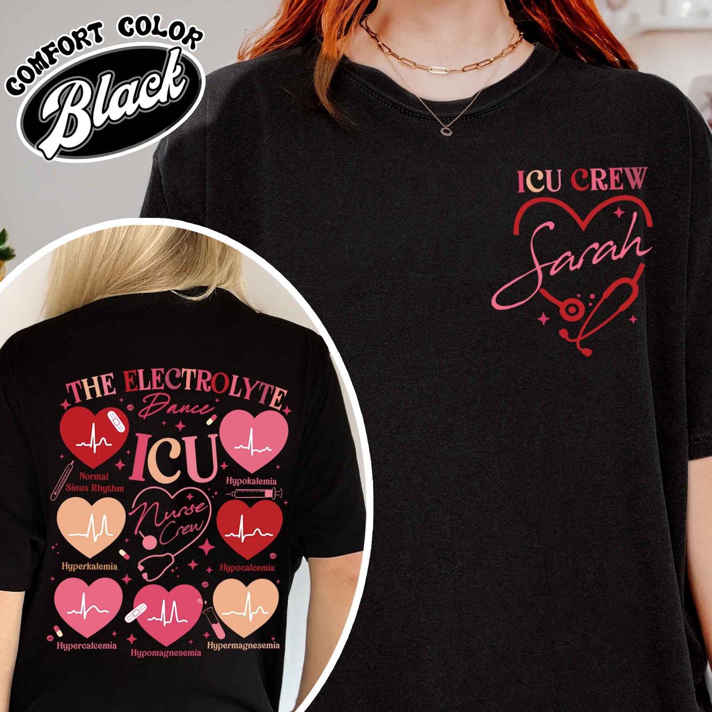 Valentine Nurse Comfort Color Shirt,Custom Icu Nurse Shirt Valentines Day,Nurse Squad Valentine Shirt