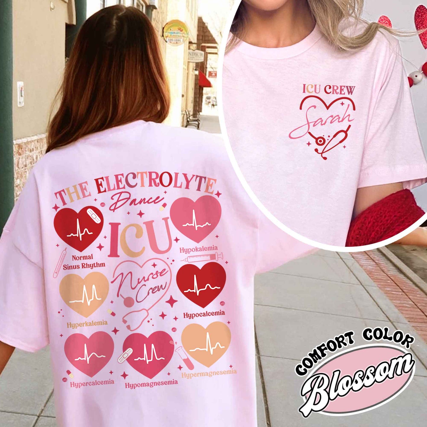 Valentine Nurse Comfort Color Shirt,Custom Icu Nurse Shirt Valentines Day,Nurse Squad Valentine Shirt