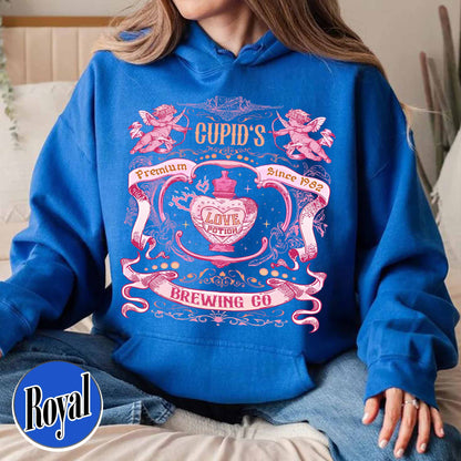 Valentines Day Hoodie,Cupid’s Brewing Co Premium Love Potions Est 1982 Hoodie,Cute Valentine Hoodie