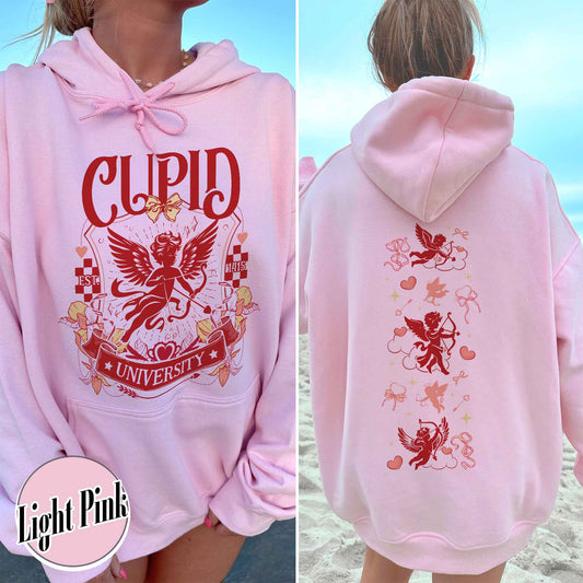 Valentines Day Hoodie,Cupid University Hoodie, Cute Valentine's Day Hoodie,Funny College Hoodie