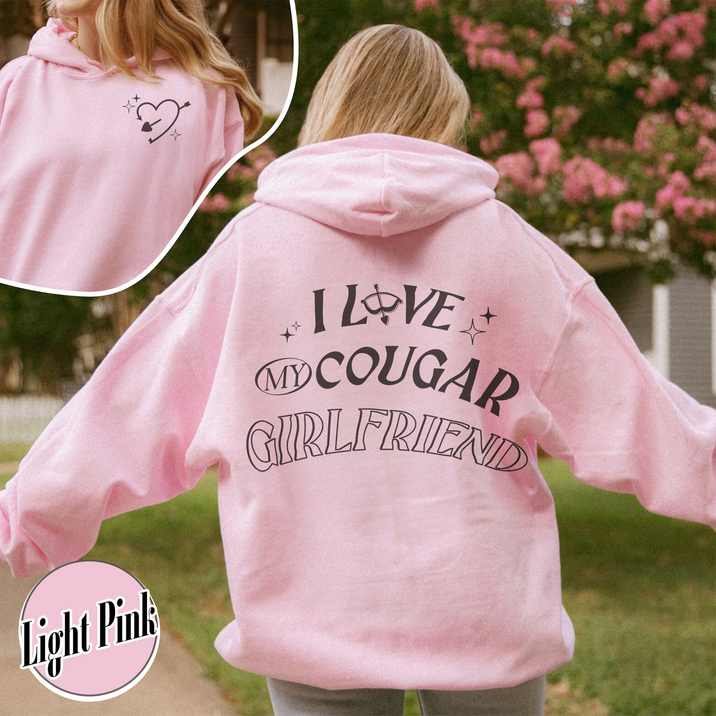Valentines Day Hoodie, I Love My Cougar Girlfriend Hoodie,Boyfriend Gift,I Heart My Cougar Hoodie
