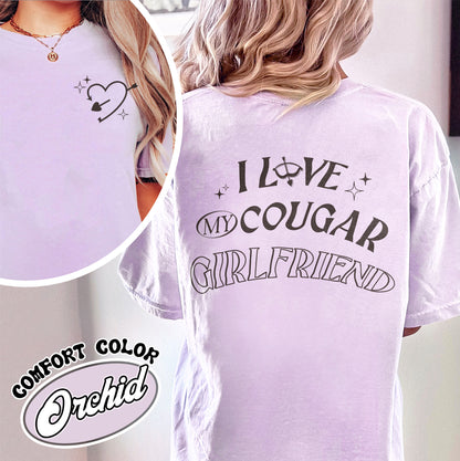 Valentines Day Comfort Colors Shirt, I Love My Cougar Girlfriend Shirt,Boyfriend Gift,I Heart My Cougar Shirt