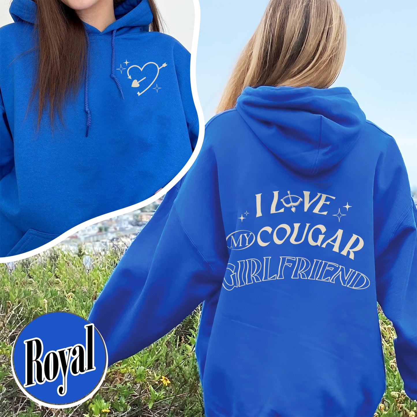 Valentines Day Hoodie, I Love My Cougar Girlfriend Hoodie,Boyfriend Gift,I Heart My Cougar Hoodie