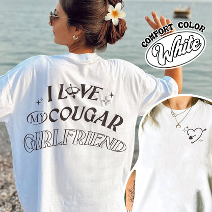 Valentines Day Comfort Colors Shirt, I Love My Cougar Girlfriend Shirt,Boyfriend Gift,I Heart My Cougar Shirt