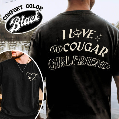Valentines Day Comfort Colors Shirt, I Love My Cougar Girlfriend Shirt,Boyfriend Gift,I Heart My Cougar Shirt