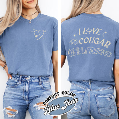 Valentines Day Comfort Colors Shirt, I Love My Cougar Girlfriend Shirt,Boyfriend Gift,I Heart My Cougar Shirt