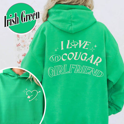 Valentines Day Hoodie, I Love My Cougar Girlfriend Hoodie,Boyfriend Gift,I Heart My Cougar Hoodie