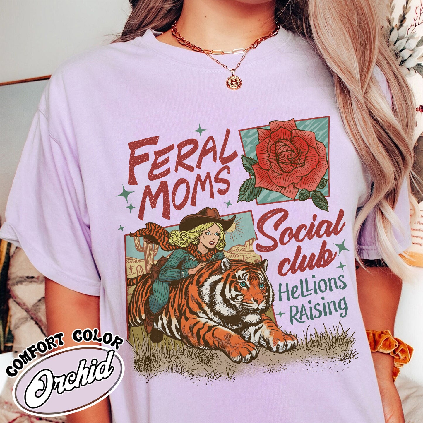 Western Mama Comfort Color Shirt, Feral Moms Social Club Shirt, Somebody’s Feral Wife Shirt, Trendy Mom Apparel