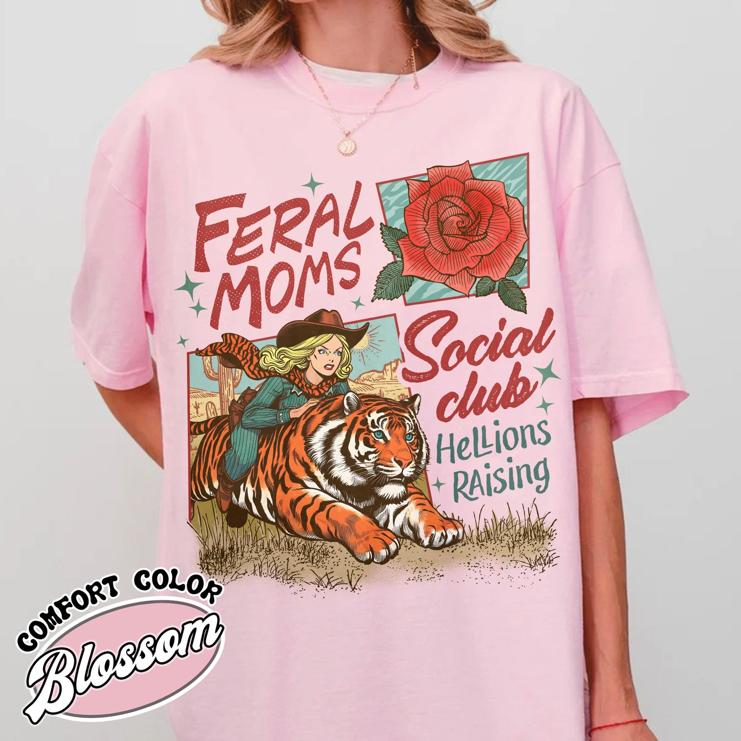 Western Mama Comfort Color Shirt, Feral Moms Social Club Shirt, Somebody’s Feral Wife Shirt, Trendy Mom Apparel