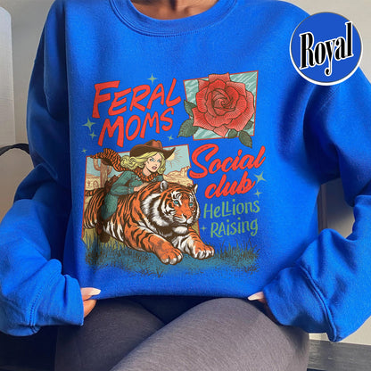 Western Mama Sweatshirt, Feral Moms Social Club Sweatshirt, Somebody’s Feral Wife Sweatshirt, Trendy Mom Apparel