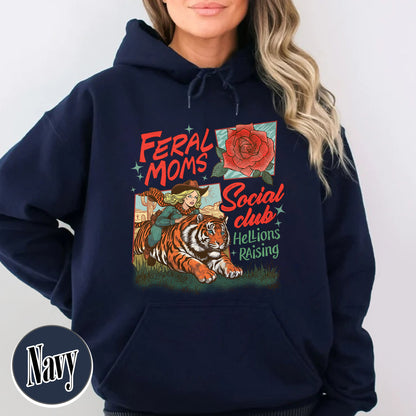 Western Mama Hoodie, Feral Moms Social Club Hoodie, Somebody’s Feral Wife Hoodie, Trendy Mom Apparel