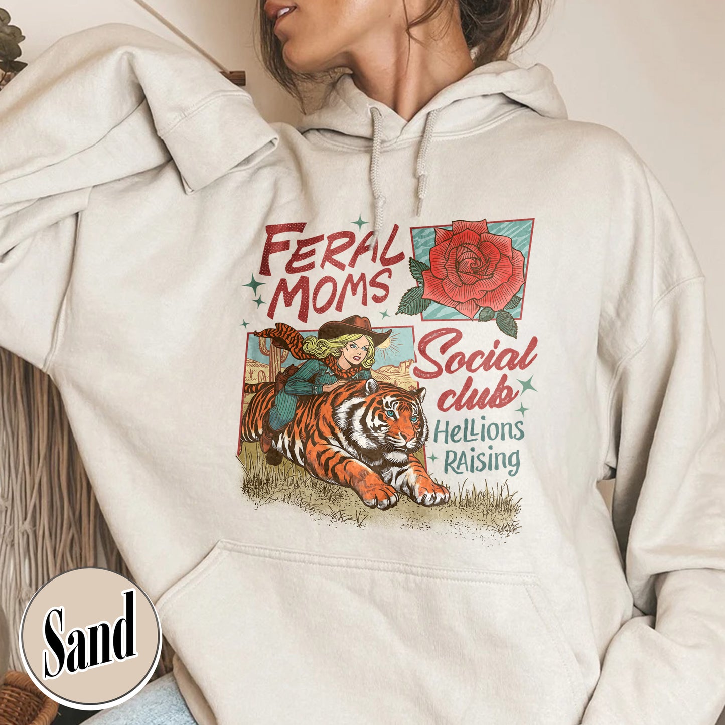 Western Mama Hoodie, Feral Moms Social Club Hoodie, Somebody’s Feral Wife Hoodie, Trendy Mom Apparel