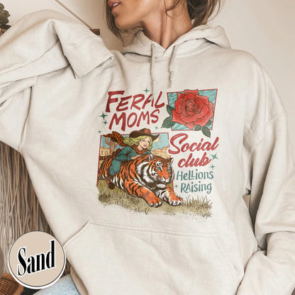 Western Mama Hoodie, Feral Moms Social Club Hoodie, Somebody’s Feral Wife Hoodie, Trendy Mom Apparel
