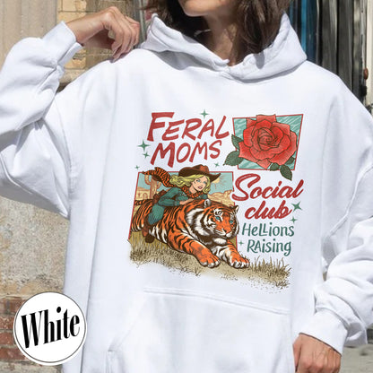 Western Mama Hoodie, Feral Moms Social Club Hoodie, Somebody’s Feral Wife Hoodie, Trendy Mom Apparel