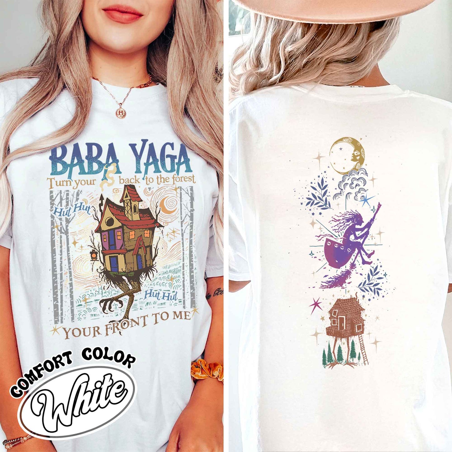 Baba Yaga Comfort Color Shirt, Baba Yaga House Shirt, I Still Read Fairy Tales, Fairy Tale Comfort Color Shirt, Baba Yaga Hut, Warm Slavic Folklore Graphic Shirt for Witches