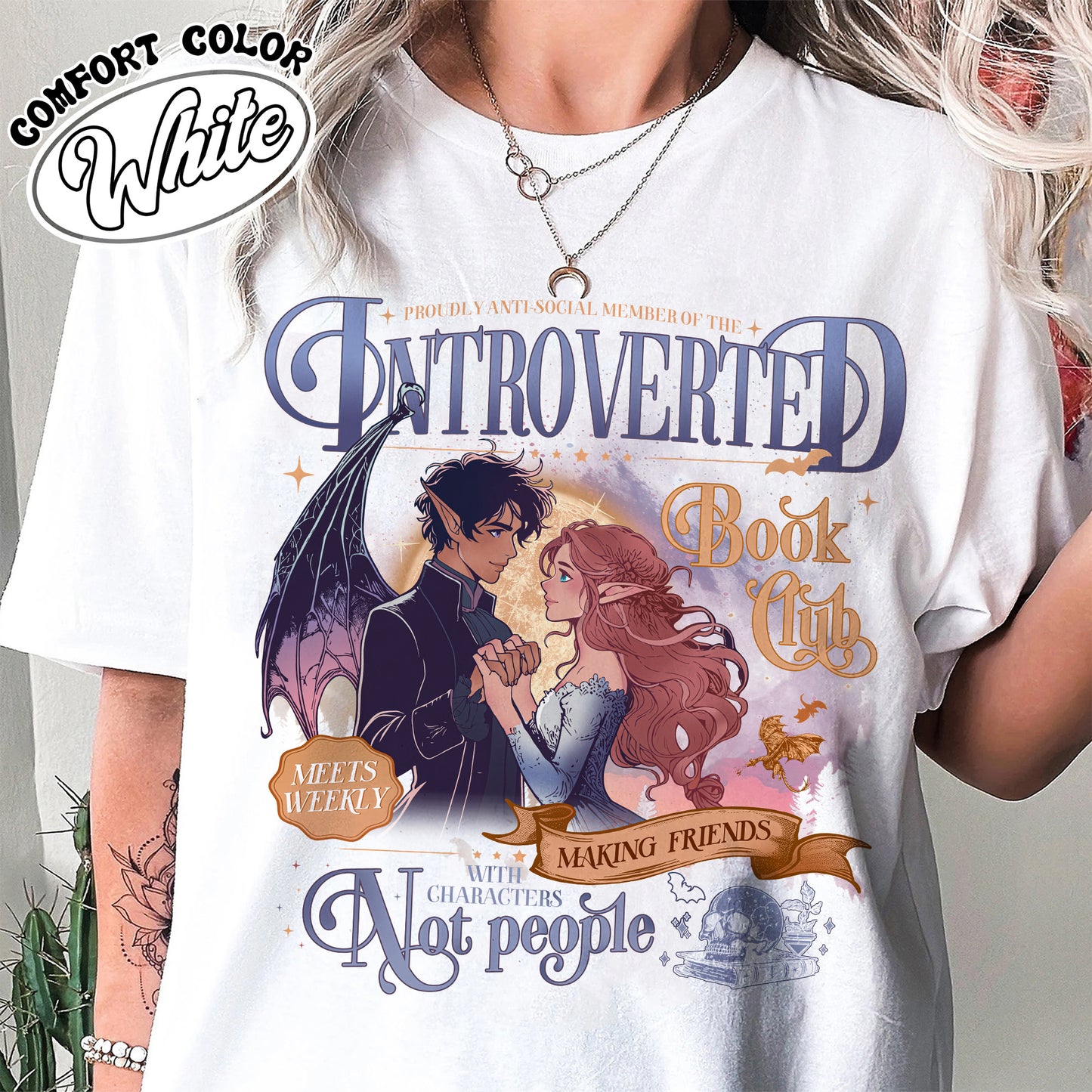 Introverted Reading Shirt, Introverted Book Club T-Shirt, Romantasy Readers Society, Introverted Book Club Shirt, Antisocial Book Club Tshirt