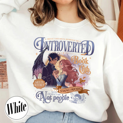 Introverted Book Club Sweatshirt, Romantasy Readers Society Sweatshirt, Antisocial Book Club Sweatshirt